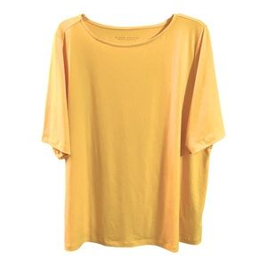 Susan Graver Scoop Neck Golden Tee 1X